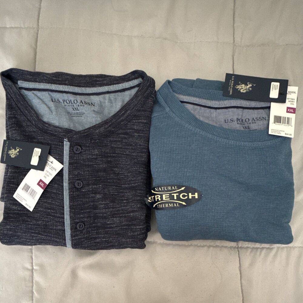U.S. Polo Assn. Men's Crewneck T-Shirt Blue XXL Classy Preppy Casual New 2-pack